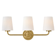 Hinkley Lighting McKenna 3Lt Vanity, Brass/Pleated Etched Opal - 57403LCB