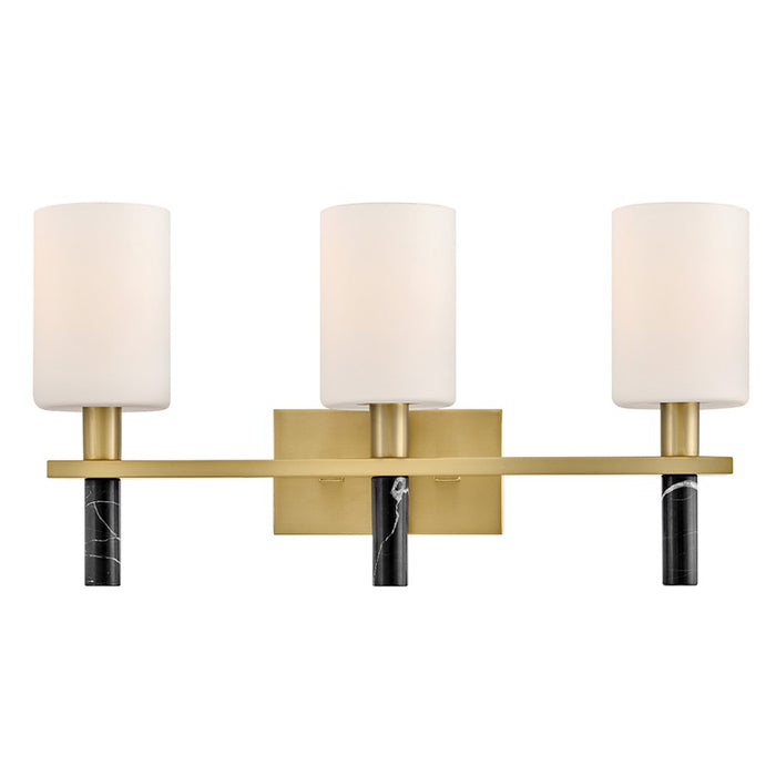 Hinkley Lighting Turin 3 Light Vanity, Lacquered Brass/Etched Opal - 57423LCB
