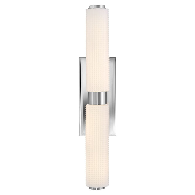 Hinkley Lottie 22in 1-Light LED Vanity Light | Transitional Chrome Steel and Etched Opal Holophane Glass | Bathroom Vanity | 4.5 x 4.75 x | Model 57432CM