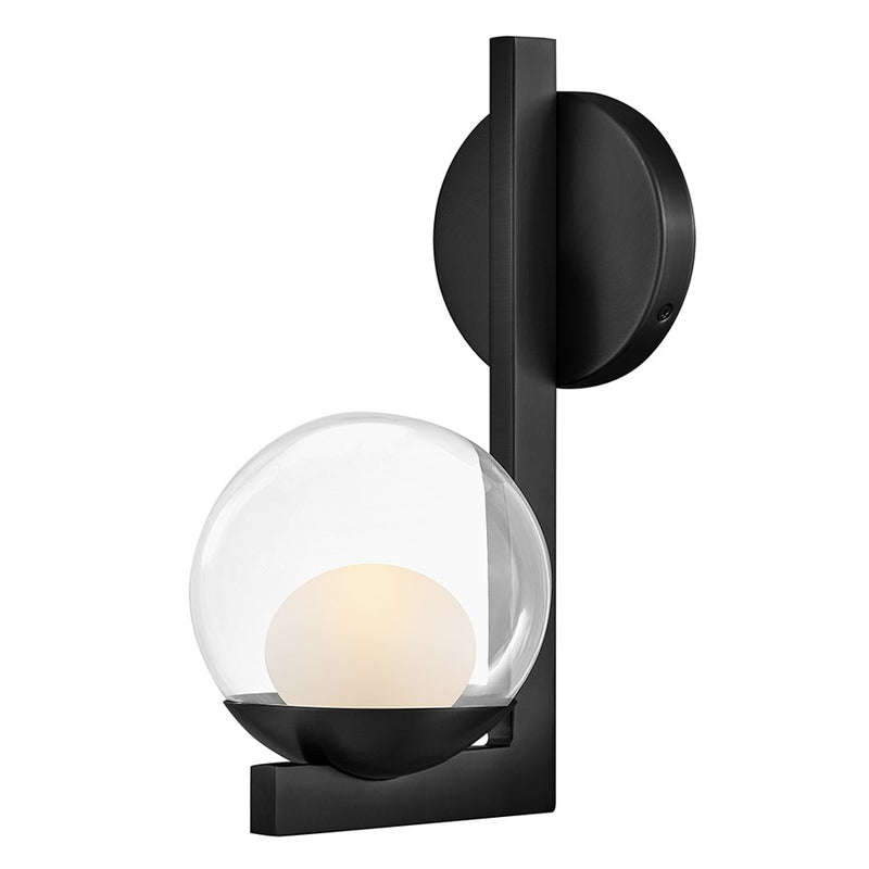 Hinkley Lighting Sunni 1 Light Sconce, Black/Clear Dome
