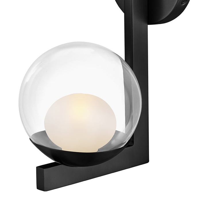 Hinkley Lighting Sunni 1 Light Sconce, Black/Clear Dome