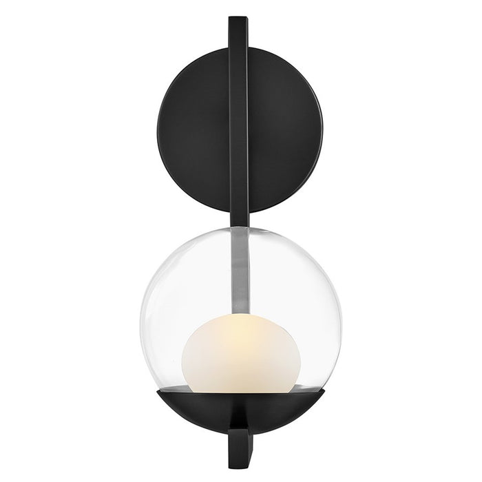Hinkley Lighting Sunni 1 Light Sconce, Black/Clear Dome