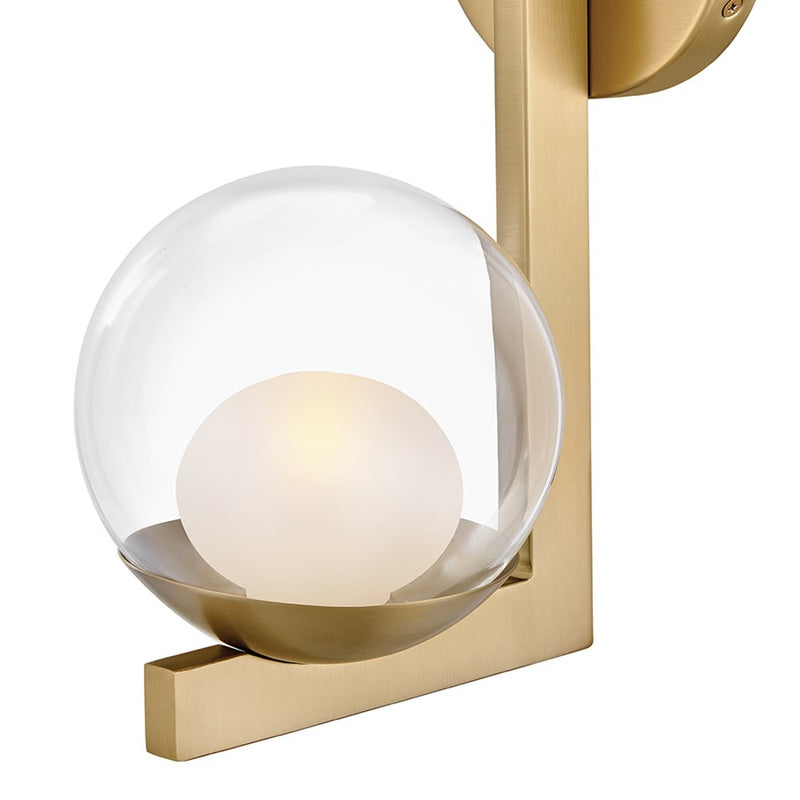 Hinkley Lighting Sunni 1 Light Sconce, Lacquered Brass/Clear Dome