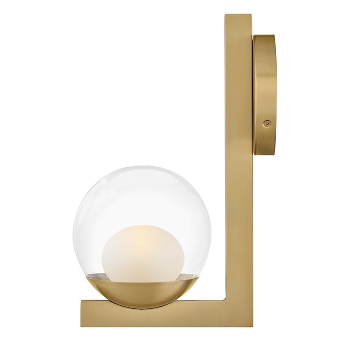 Hinkley Lighting Sunni 1 Light Sconce, Lacquered Brass/Clear Dome