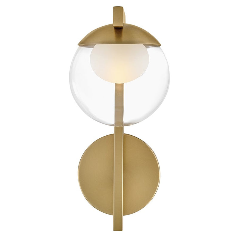 Hinkley Lighting Sunni 1 Light Sconce, Lacquered Brass/Clear Dome