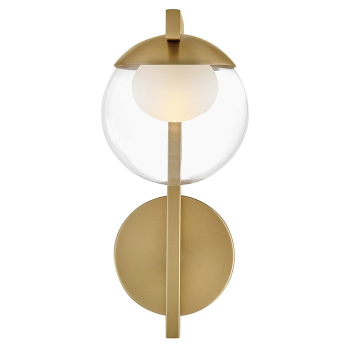 Hinkley Lighting Sunni 1 Light Sconce, Lacquered Brass/Clear Dome