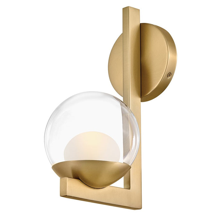 Hinkley Lighting Sunni 1 Light Sconce, Lacquered Brass/Clear Dome