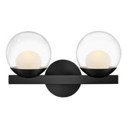 Hinkley Lighting Sunni 2 Light Vanity, Black/Clear Dome - 57442BK-LL