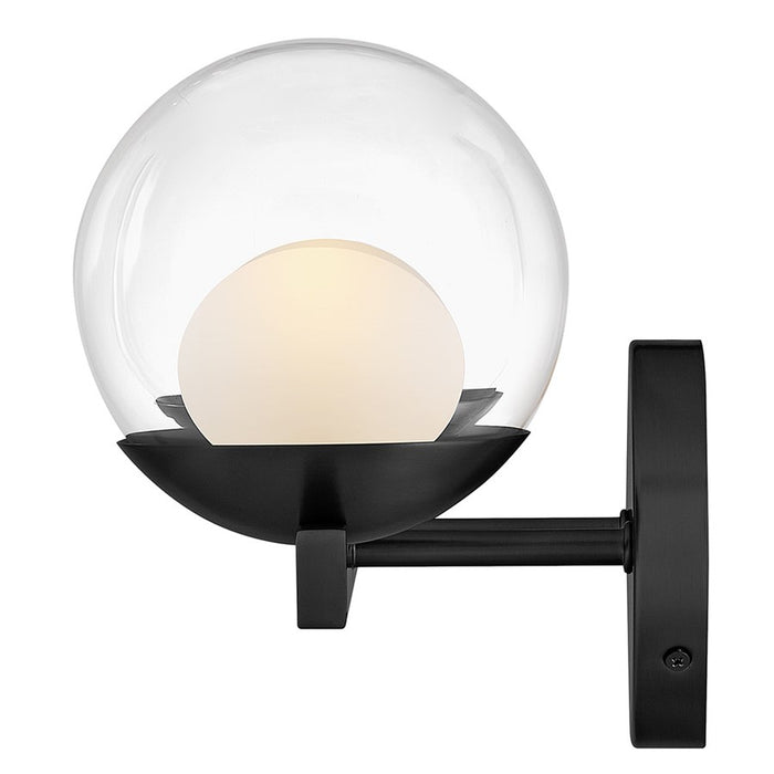 Hinkley Lighting Sunni 2-Light Vanity Light | Black | Clear Dome Glass Shade | Modern Vanity Light | Damp Rated Hardwired Installation | 57442BK-LL