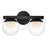 Hinkley Lighting Sunni 2-Light Vanity Light | Black | Clear Dome Glass Shade | Modern Vanity Light | Damp Rated Hardwired Installation | 57442BK-LL