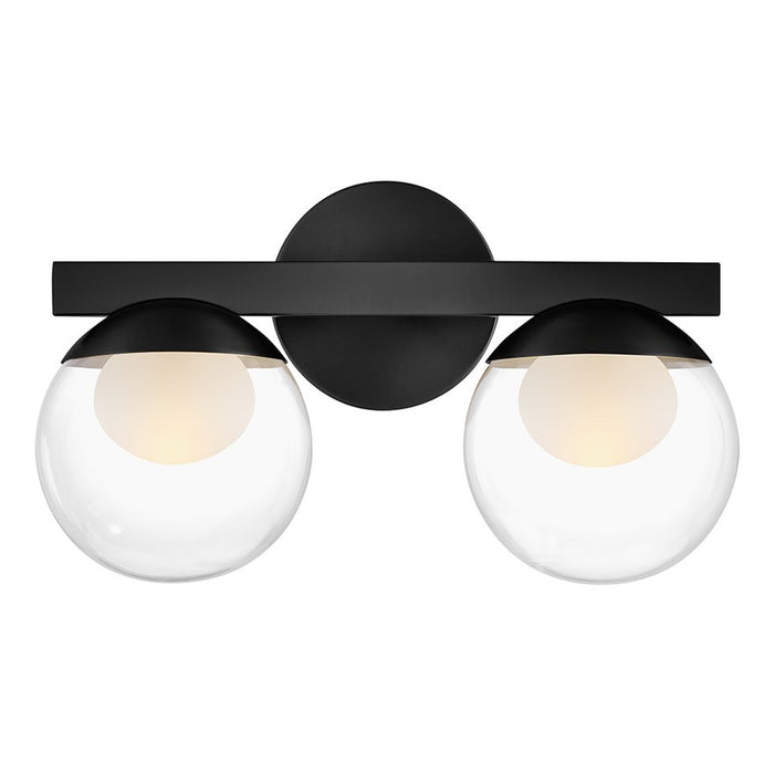 Hinkley Lighting Sunni 2-Light Vanity Light | Black | Clear Dome Glass Shade | Modern Vanity Light | Damp Rated Hardwired Installation | 57442BK-LL