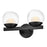 Hinkley Lighting Sunni 2-Light Vanity Light | Black | Clear Dome Glass Shade | Modern Vanity Light | Damp Rated Hardwired Installation | 57442BK-LL