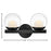 Hinkley Lighting Sunni 2-Light Vanity Light | Black | Clear Dome Glass Shade | Modern Vanity Light | Damp Rated Hardwired Installation | 57442BK-LL