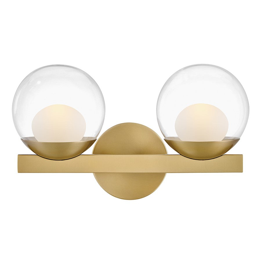 Hinkley Lighting Sunni 2 Light Vanity, Lacquered Brass/Clear Dome - 57442LCB-LL