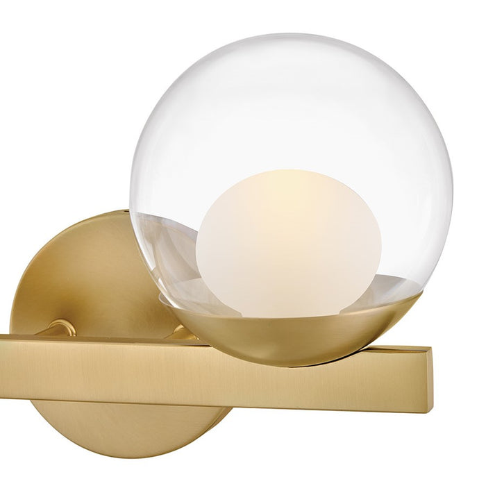 Hinkley Lighting Sunni 2-Light Vanity Light | Lacquered Brass | Clear Dome Glass Shade | Modern Vanity Light Above the Bathroom Mirror | 57442LCB-LL