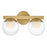 Hinkley Lighting Sunni 2-Light Vanity Light | Lacquered Brass | Clear Dome Glass Shade | Modern Vanity Light Above the Bathroom Mirror | 57442LCB-LL
