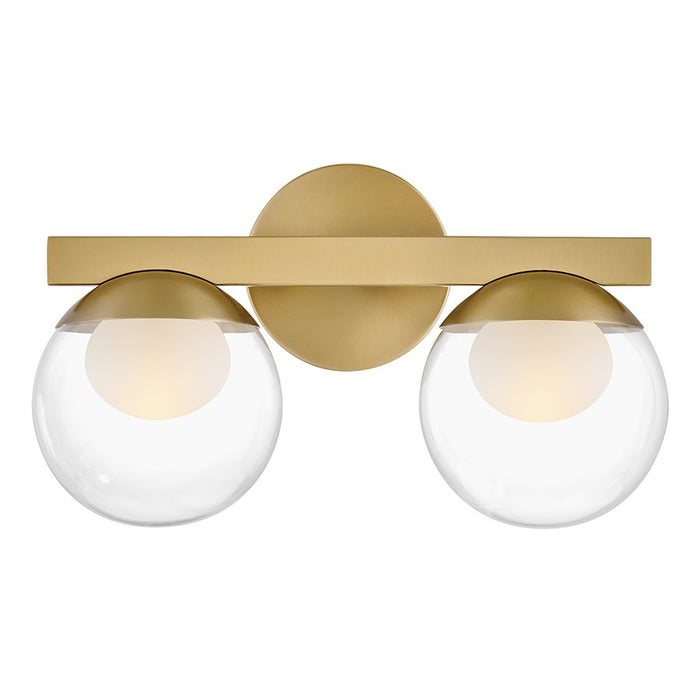 Hinkley Lighting Sunni 2-Light Vanity Light | Lacquered Brass | Clear Dome Glass Shade | Modern Vanity Light Above the Bathroom Mirror | 57442LCB-LL
