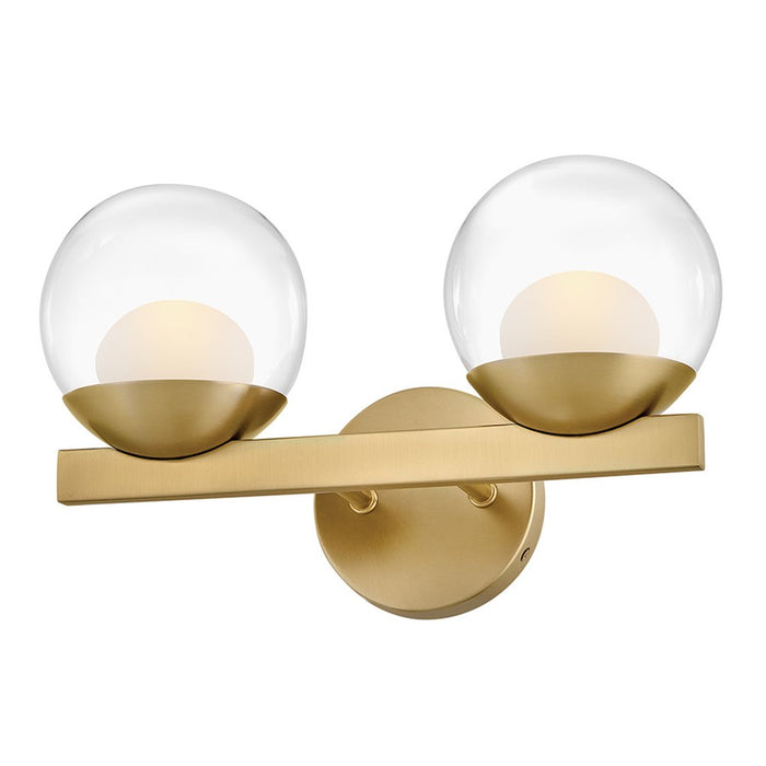 Hinkley Lighting Sunni 2-Light Vanity Light | Lacquered Brass | Clear Dome Glass Shade | Modern Vanity Light Above the Bathroom Mirror | 57442LCB-LL
