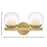 Hinkley Lighting Sunni 2-Light Vanity Light | Lacquered Brass | Clear Dome Glass Shade | Modern Vanity Light Above the Bathroom Mirror | 57442LCB-LL