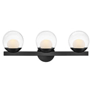 Hinkley Lighting Sunni 3 Light Vanity, Black/Clear Dome - 57443BK-LL