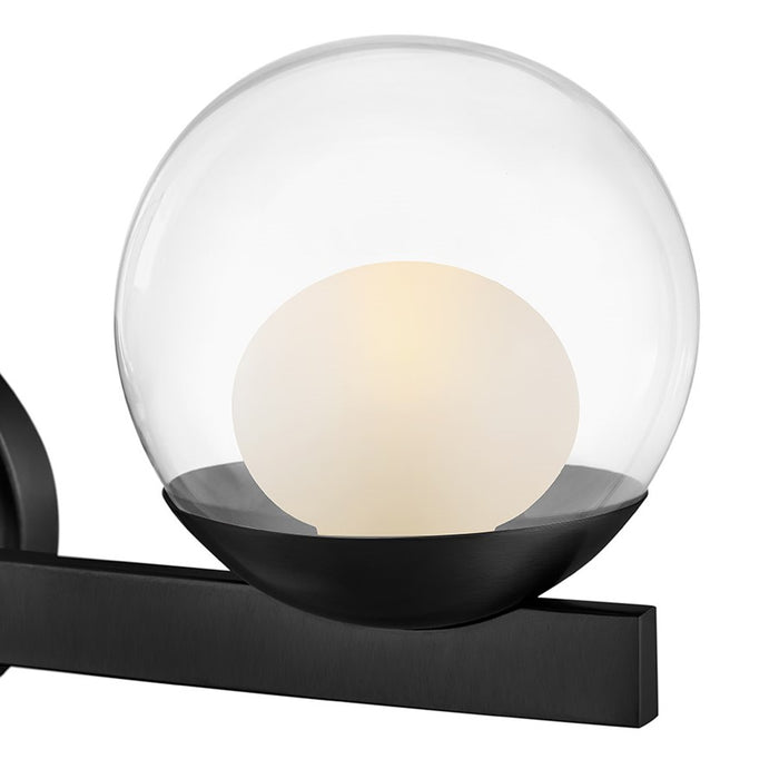 Hinkley Lighting Sunni 3-Light Vanity Light | Black | Clear Dome Glass Shade | Modern Vanity Light | Damp Rated Hardwired Installation | 57443BK-LL