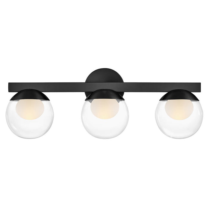 Hinkley Lighting Sunni 3-Light Vanity Light | Black | Clear Dome Glass Shade | Modern Vanity Light | Damp Rated Hardwired Installation | 57443BK-LL