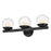 Hinkley Lighting Sunni 3-Light Vanity Light | Black | Clear Dome Glass Shade | Modern Vanity Light | Damp Rated Hardwired Installation | 57443BK-LL