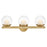 Hinkley Lighting Sunni 3 Light Vanity, Lacquered Brass/Clear Dome - 57443LCB-LL