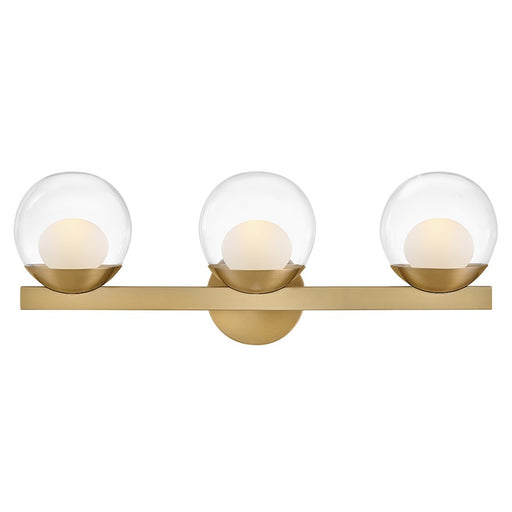 Hinkley Lighting Sunni 3 Light Vanity, Lacquered Brass/Clear Dome - 57443LCB-LL