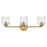 Hinkley Lighting Ava 3 Light Vanity, Lacquered Brass/Clear Ribbed - 57473LCB