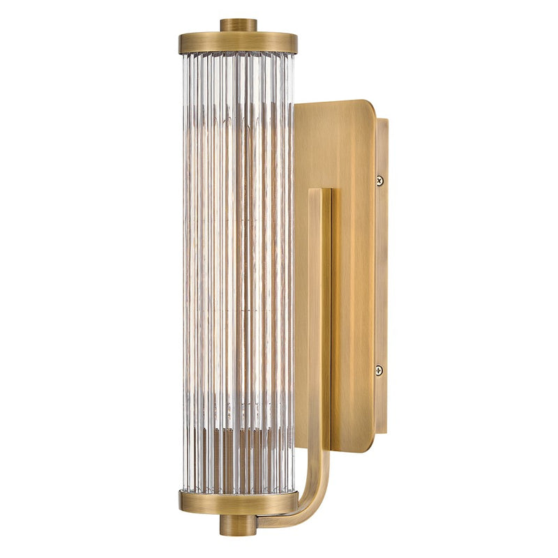 Hinkley Ellery 1-Light Bath Sconce | Mid-Century Modern Heritage Brass Steel and Clear Glass | Bathroom Vanity & Powder Room | 6 x 5.5 x | Model 57500HB