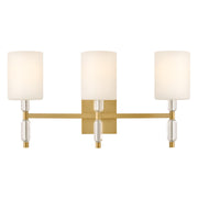 Hinkley Anika 23in 3-Light Bath Vanity | Transitional Lacquered Brass Steel and Etched Opal Glass | Bathroom Vanity | 6 x 23 x 12 in | Model 57613LCB