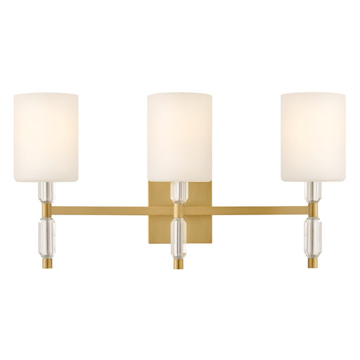 Hinkley Anika 23in 3-Light Bath Vanity | Transitional Lacquered Brass Steel and Etched Opal Glass | Bathroom Vanity | 6 x 23 x 12 in | Model 57613LCB