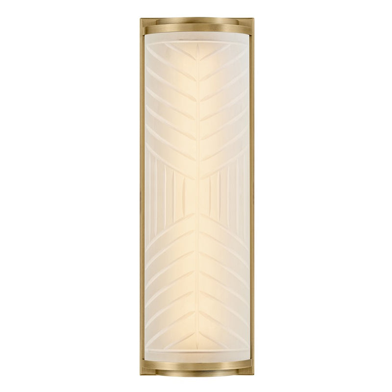 Hinkley Devon 14in 1-Light Wall Sconce | Modern Transitional Lacquered Brass Steel and Etched Opal Glass | Hallway & Bathroom Vanity | 3 | Model 57860LCB