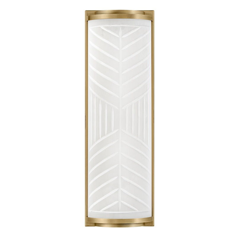 Hinkley Lighting Devon Sconce, Lacquered Brass/Etched Pattern
