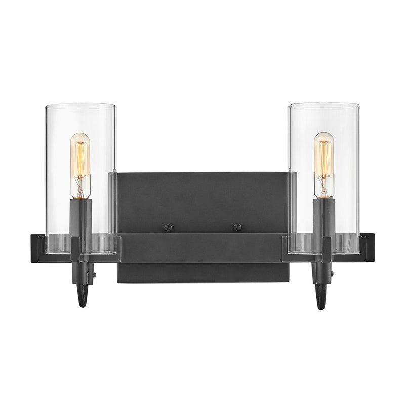 Hinkley Lighting Ryden 2 Light Vanity, Black/Clear - 58062BK