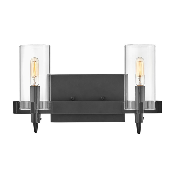 Hinkley Lighting Ryden 2 Light Vanity, Black/Clear - 58062BK
