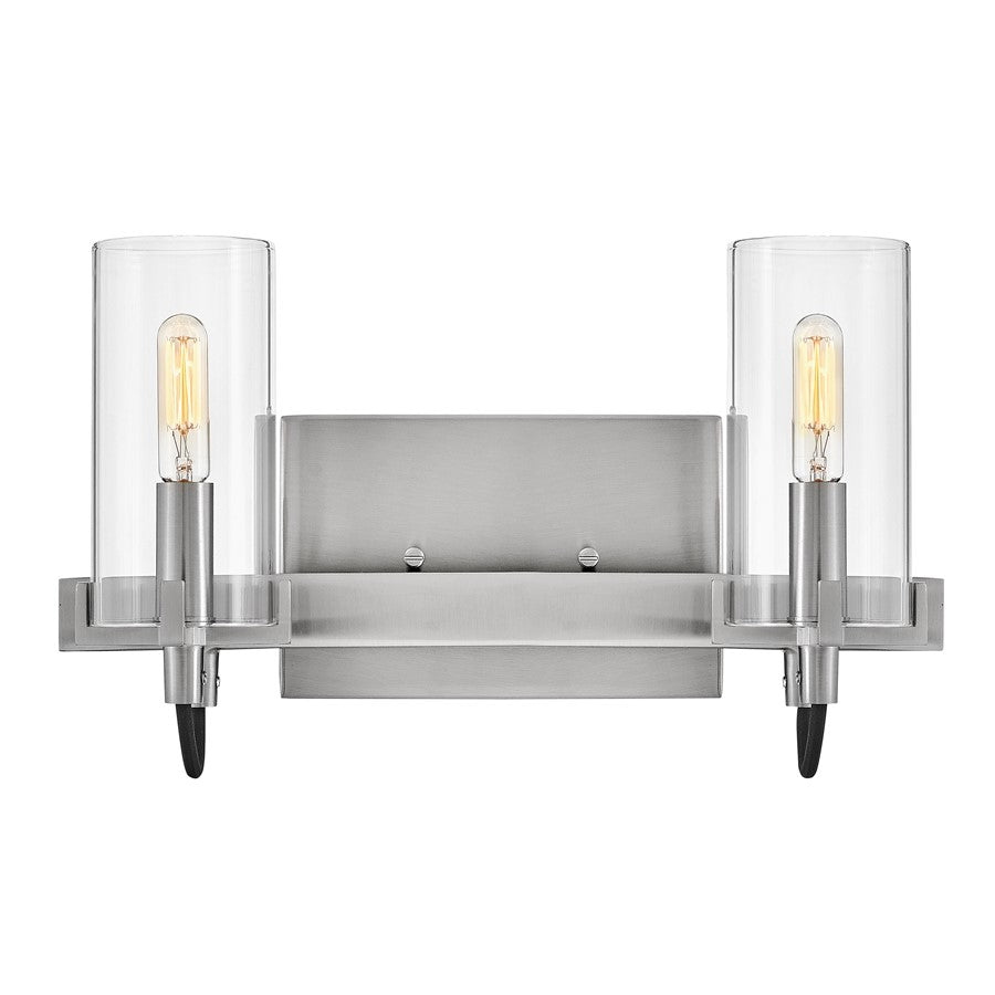 Hinkley Lighting Ryden 2 Light Vanity, Brushed Nickel/Clear - 58062BN