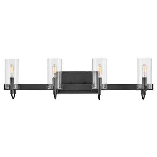 Hinkley Lighting Ryden 4 Light Vanity, Black/Clear - 58064BK