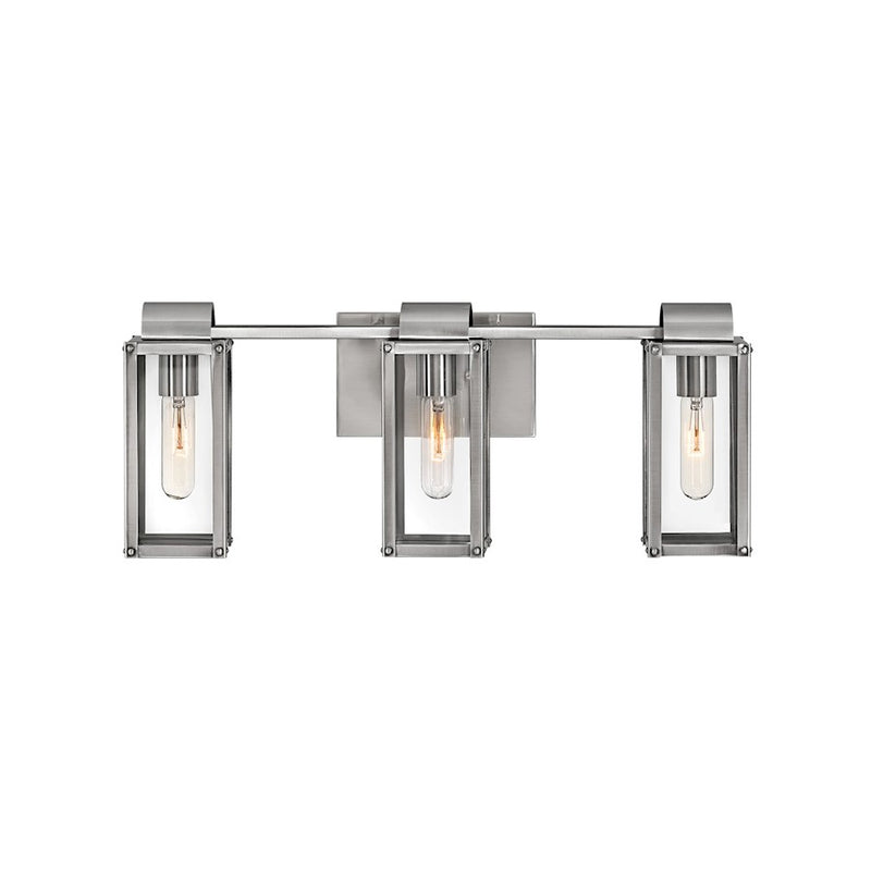 Hinkley Sag Harbor 15in 2-Light Vanity Light | Traditional Coastal Burnished Bronze Steel and Clear Glass | Bathroom Vanity | 15 x 6 x 9 in | Model 5862BU
