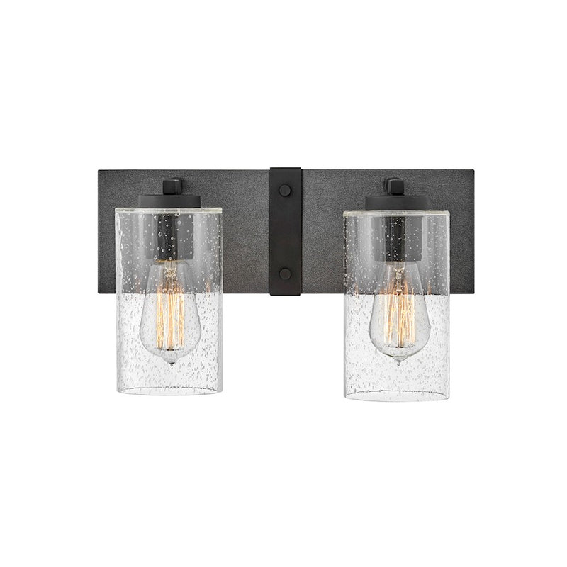 Hinkley Lighting Sawyer Interior Bath Bath Vanity Light | Aged Zinc | Rustic Vanity Light Above the Bathroom Mirror | Hardwired Damp Rated | 5942DZ