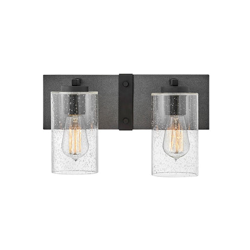 Hinkley Lighting Sawyer Interior Bath Bath Vanity Light | Aged Zinc | Rustic Vanity Light Above the Bathroom Mirror | Hardwired Damp Rated | 5942DZ