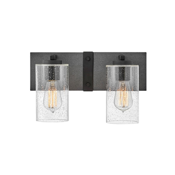 Hinkley Lighting Sawyer Interior Bath Bath Vanity Light | Aged Zinc | Rustic Vanity Light Above the Bathroom Mirror | Hardwired Damp Rated | 5942DZ