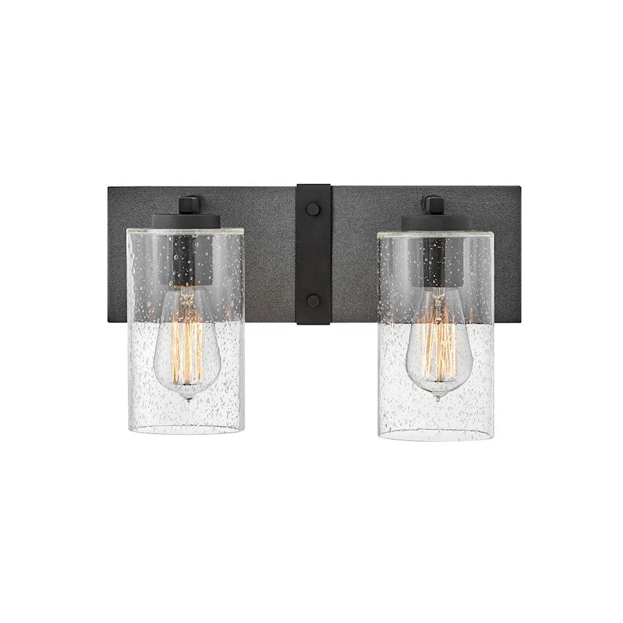 Hinkley Lighting Sawyer Interior Bath Bath Vanity Light | Aged Zinc | Rustic Vanity Light Above the Bathroom Mirror | Hardwired Damp Rated | 5942DZ