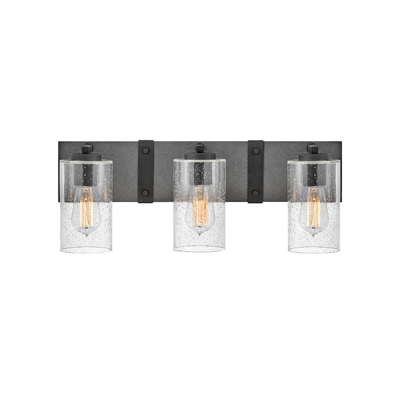 Hinkley Lighting Sawyer Interior Bath Bath Vanity Light | Aged Zinc | Rustic Vanity Light Above the Bathroom Mirror | Hardwired Damp Rated | 5942DZ