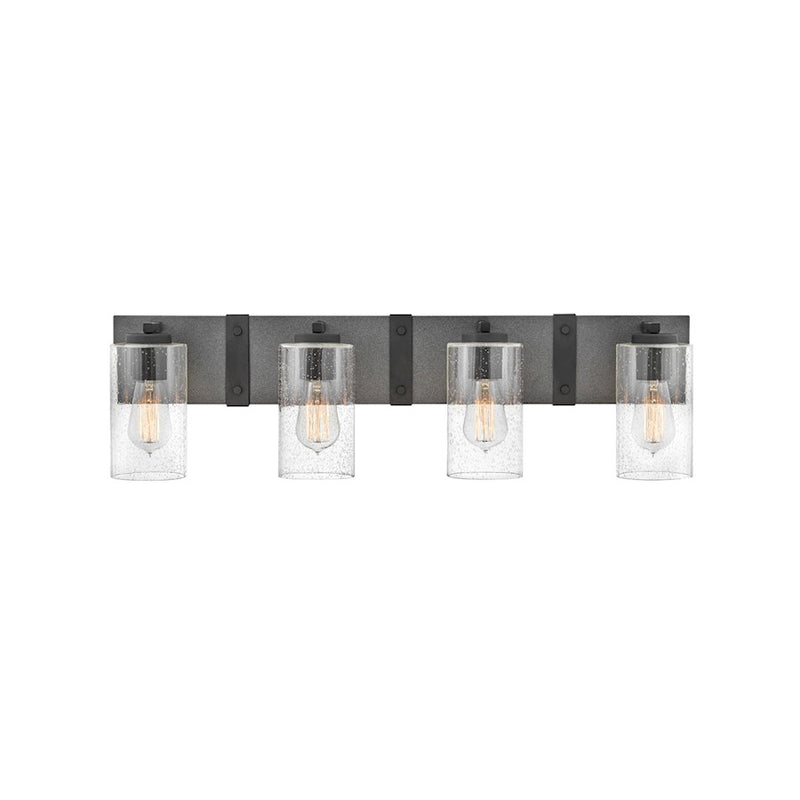 Hinkley Lighting Sawyer Interior Bath Bath Vanity Light | Aged Zinc | Rustic Vanity Light Above the Bathroom Mirror | Hardwired Damp Rated | 5942DZ