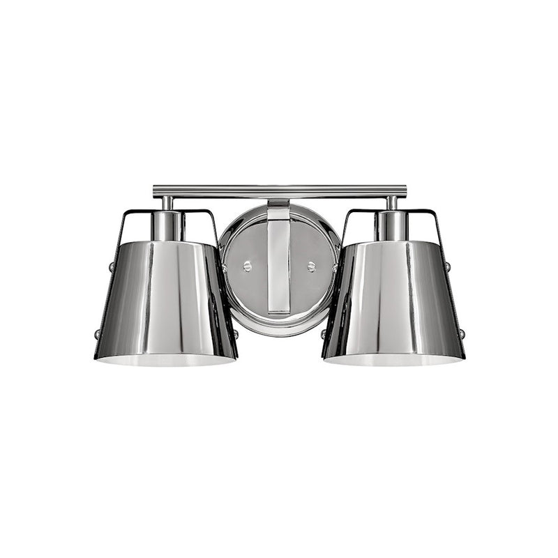 Hinkley Cartwright 26in 3-Light Vanity Light | Modern Farmhouse Polished Nickel Steel and Black Accents | Bathroom Vanity | 26 x 8 x 7 in | Model 5983PN