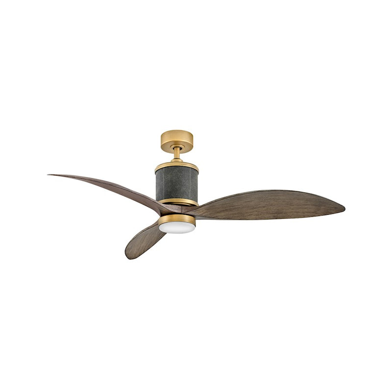 Hinkley Merrick 60in 3-Blade LED Ceiling Fan | Transitional Coastal Matte White Steel and Weathered Wood Composite | Living Room & | Model 900360FMW-LDD