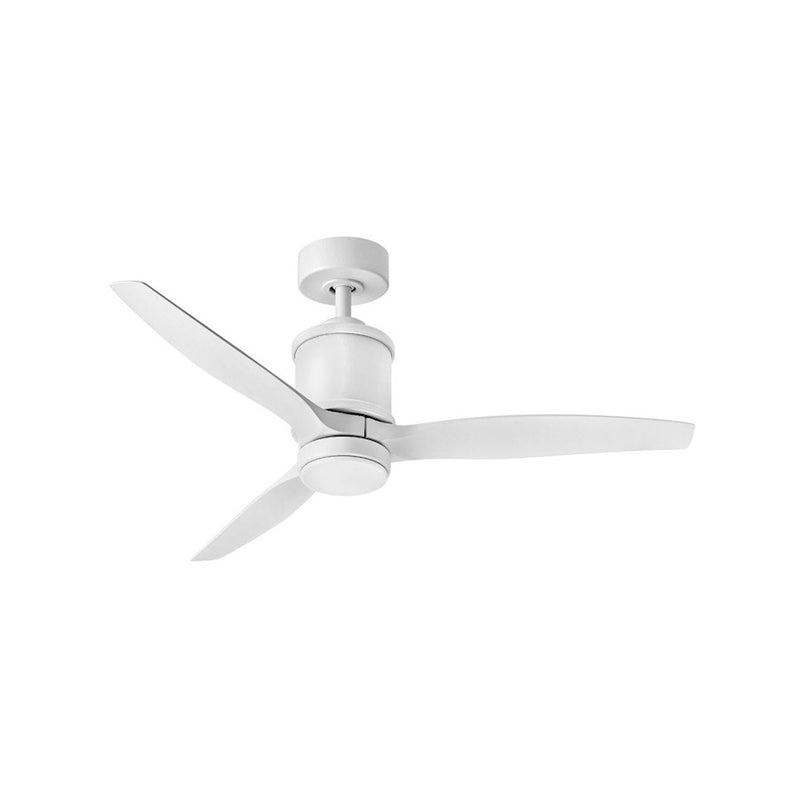 Hinkley Hover 60in LED Ceiling Fan | Modern Matte White Steel and Etched Opal Glass | Indoor & Covered Patio | 60 x 60 x 17 in | Model 900760FMW-LWD