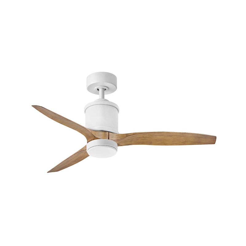 Hinkley Hover 60in 1-Light LED Ceiling Fan | Modern Matte White Steel and Koa Composite Blades with Etched Opal Glass | Indoor & | Model 900760FWK-LWD